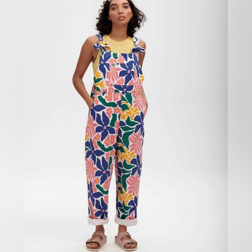 Lucy & Yak LONG Floral Dungarees